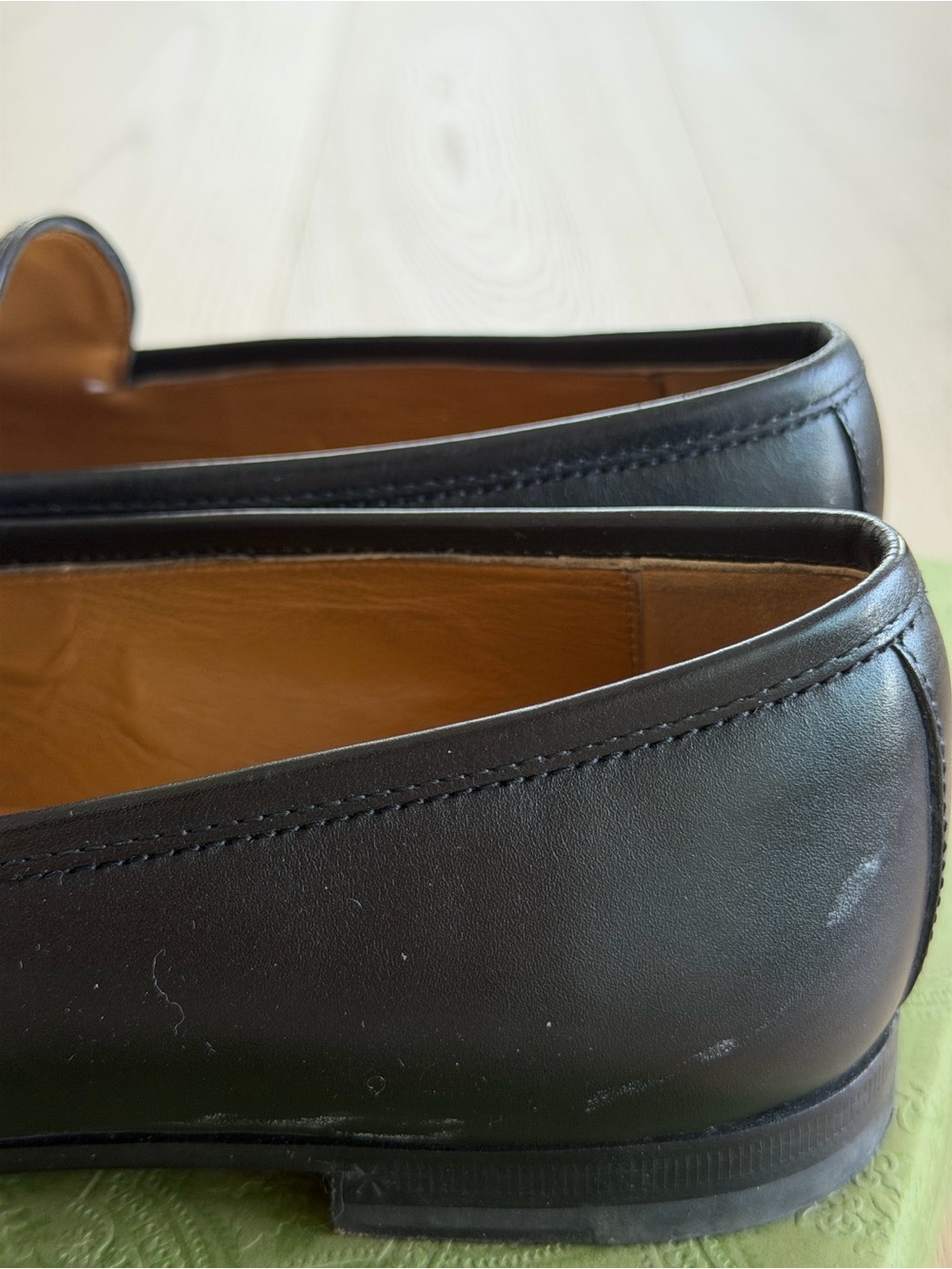 Gucci Black Leather Loafers with Gold Horsebit - Picture 8 of 9